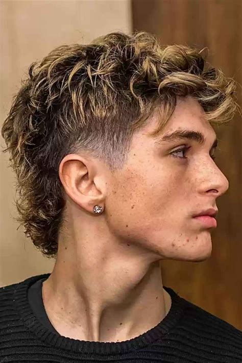 low taper curly mullet